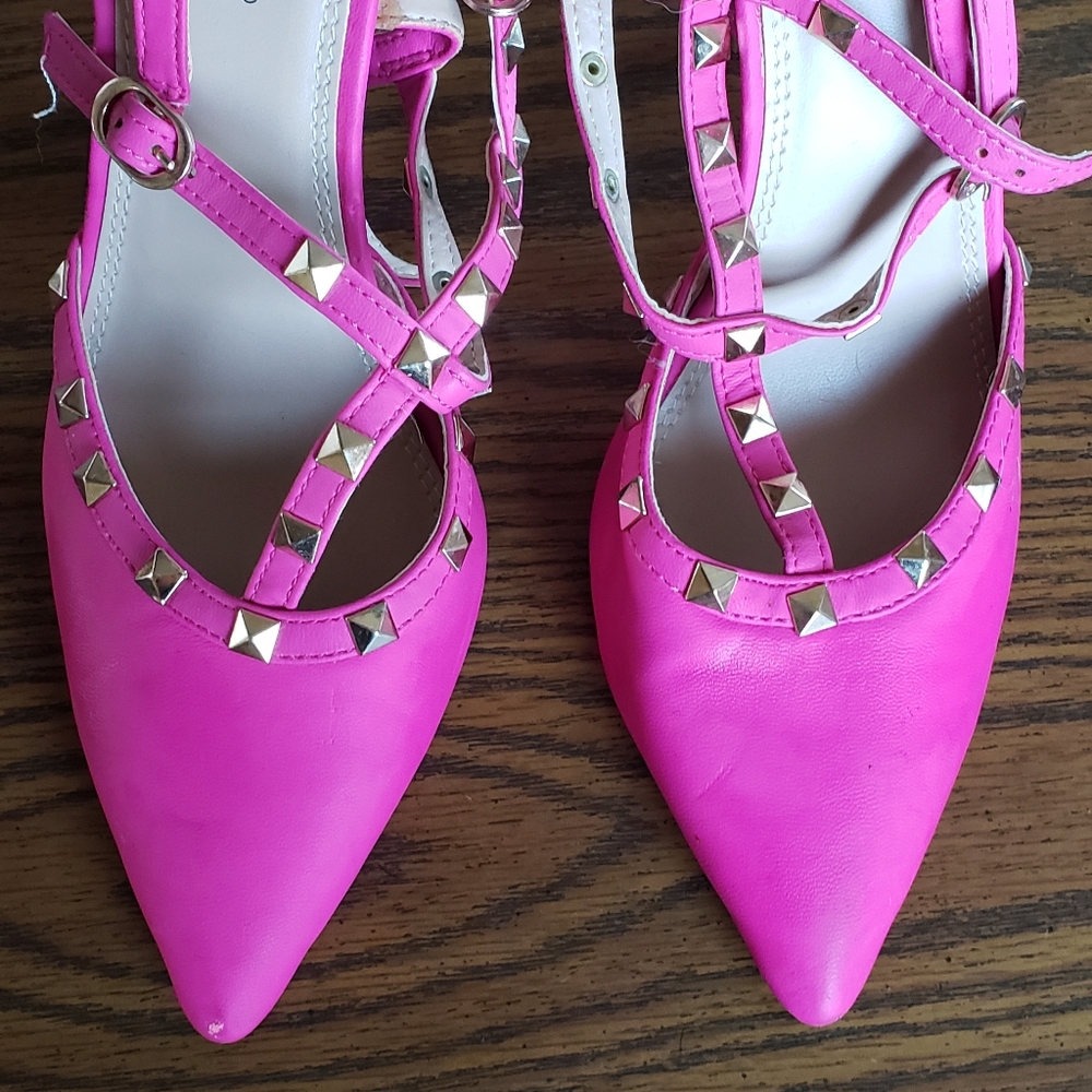 Pink studded heels